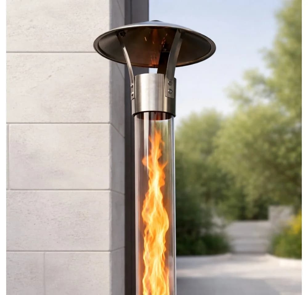Gardenflare Funkenfänger für Feuerrohr Edelstahl Silber