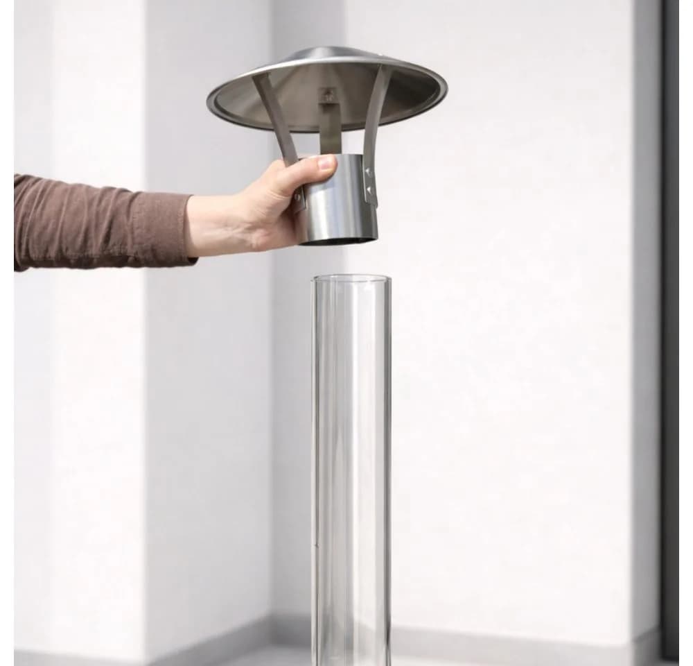 Gardenflare Funkenfänger für Feuerrohr Edelstahl Silber - Bild 5