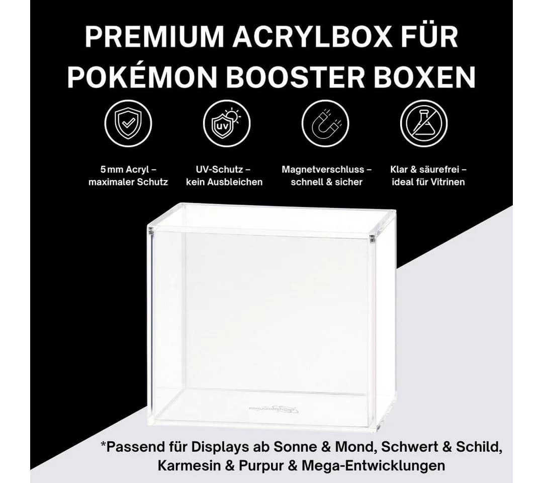 cardcosmos Booster Box Acrylic Case Schutz für Pokémon TCG Booster-Boxen