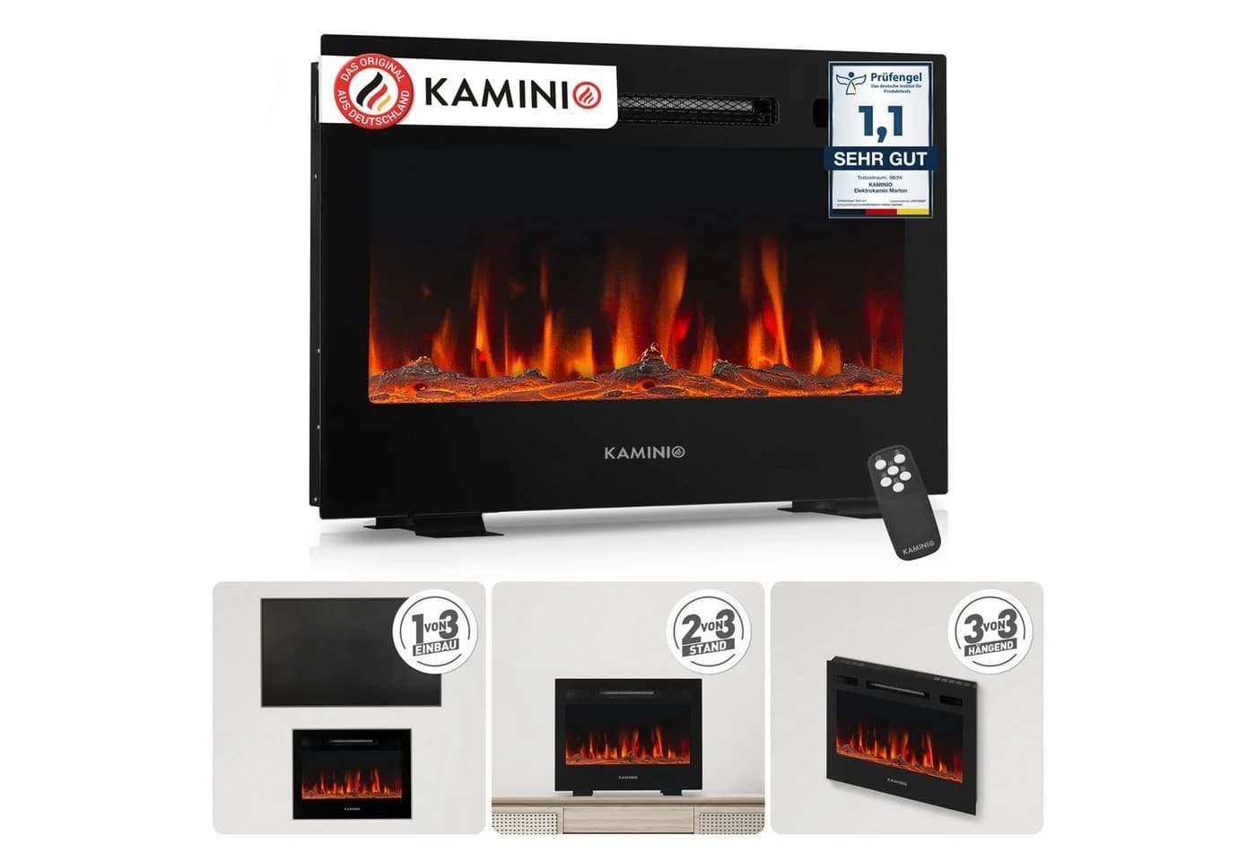 KAMINIO Elektrokamin MARLON 3in1 Kamin 1800W - Bild 2