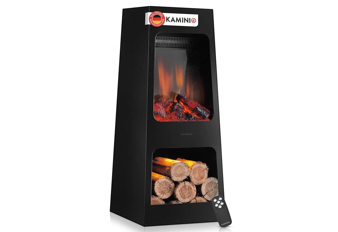 KAMINIO Gartenkamin KAI Schwarz 3D-Flammeneffekt 2-Stufen-Heizung - Bild 2