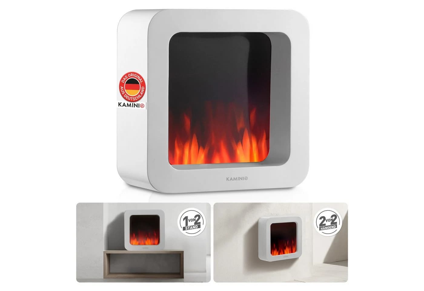 KAMINIO Tischfeuer MIA 3D-Flammeneffekt Elektrisch Weiß - Bild 2