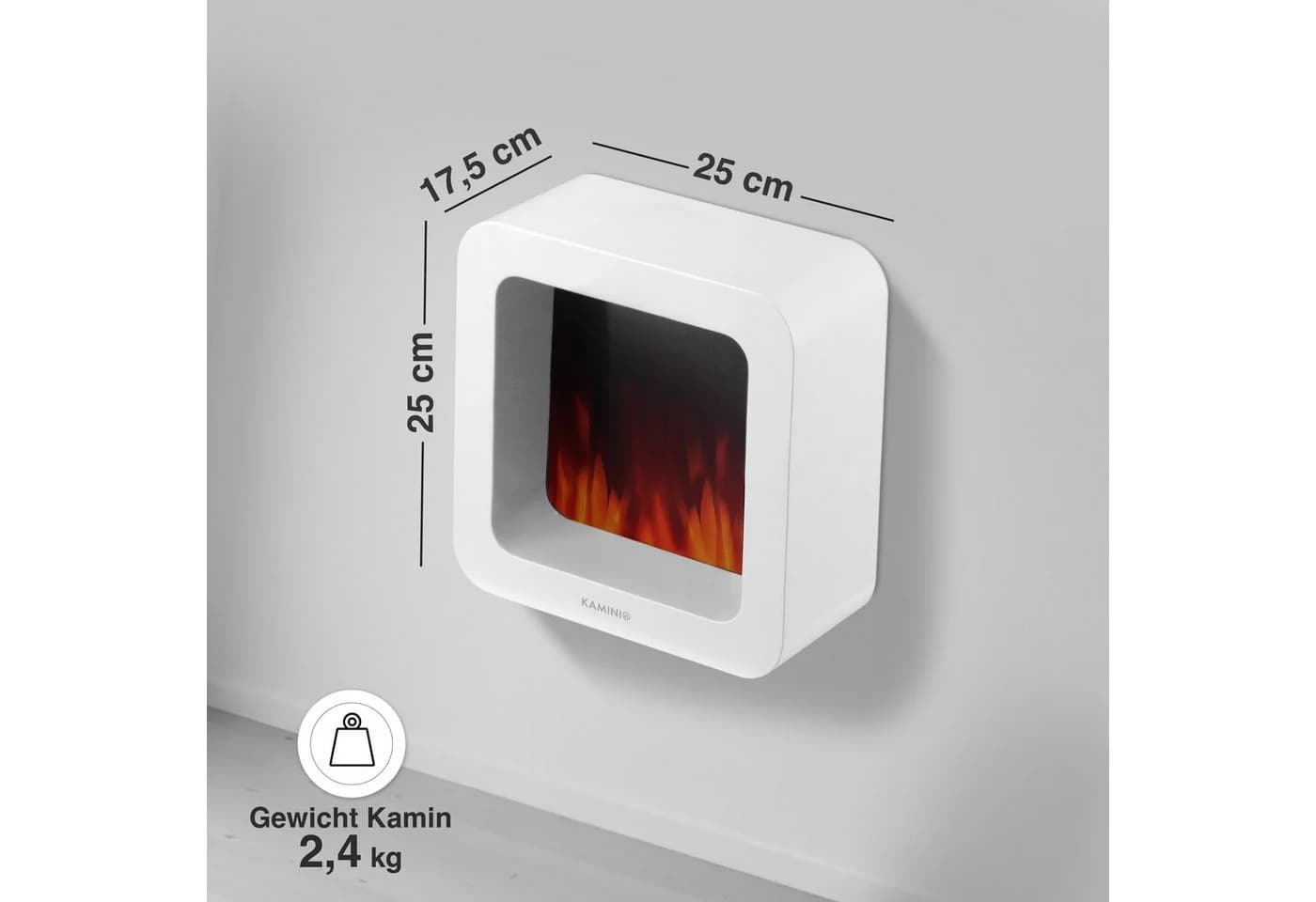 KAMINIO Tischfeuer MIA 3D-Flammeneffekt Elektrisch Weiß - Bild 5