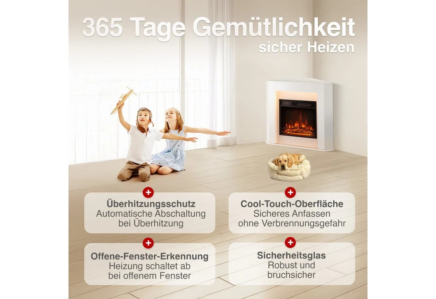 KAMINIO Elektrokamin MATTI 3D-Flammeneffekt Ambientelicht 1800W - Bild 5