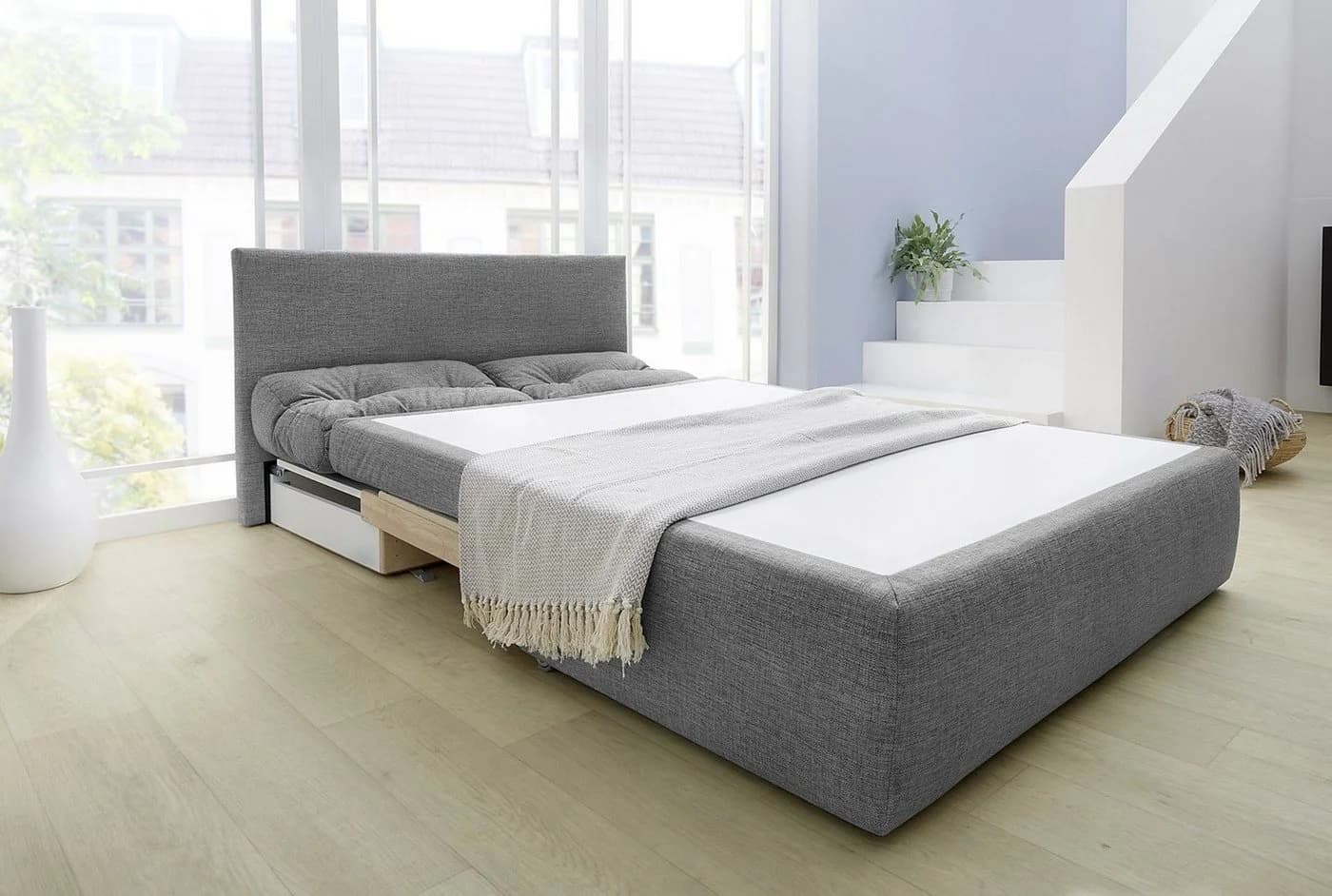 luma-home Schlafsofa 15119 Grau mit Bettkasten und Schlaf-Funktion - Bild 4