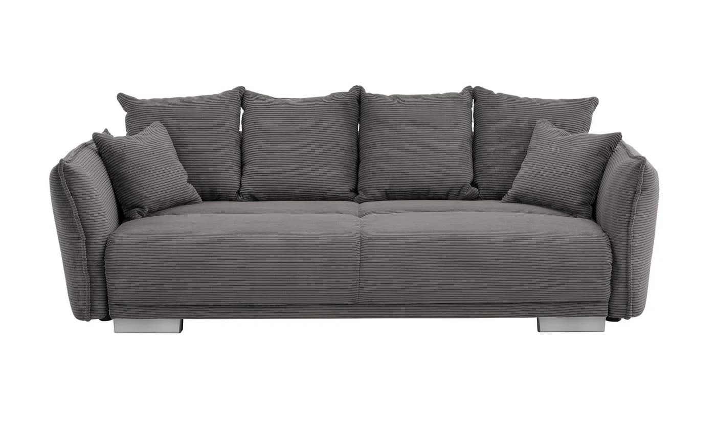 luma-home Big-Sofa 17214, mit Bettfunktion, Cord Grau Anthrazit - Bild 5