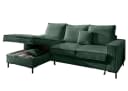 luma-home Ecksofa mit Bettfunktion und Bettkasten Grün Cord Bild 1