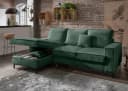 luma-home Ecksofa mit Bettfunktion und Bettkasten Grün Cord Bild 5