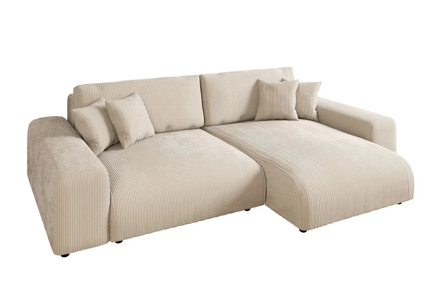 luma-home Ecksofa mit Schlaffunktion und Bettkasten Beige - Bild 2
