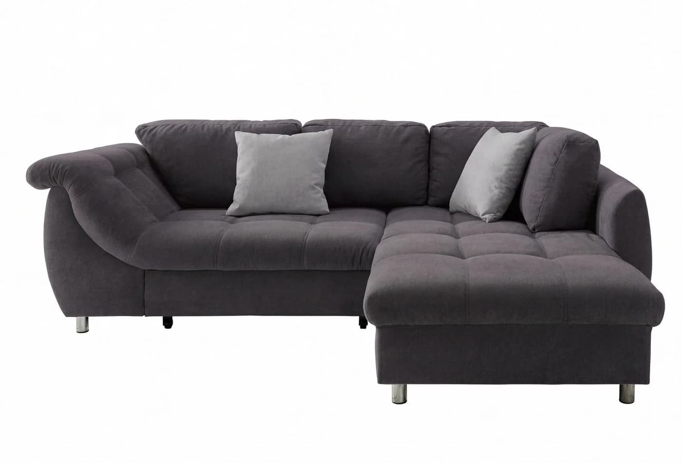 luma-home Ecksofa 17005 mit Bettfunktion, Mikrofaser Anthrazit - Bild 2