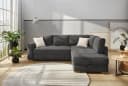 luma-home Ecksofa Dauerschlafer mit Bettkasten Cord Dunkelgrau Bild 3