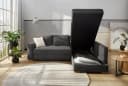 luma-home Ecksofa Dauerschlafer mit Bettkasten Cord Dunkelgrau Bild 4