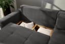 luma-home Ecksofa Dauerschlafer mit Bettkasten Cord Dunkelgrau Bild 5