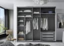 luma-home Schwebetürenschrank 22033 Weiß mit Glasfront und Spiegeltür Bild 4