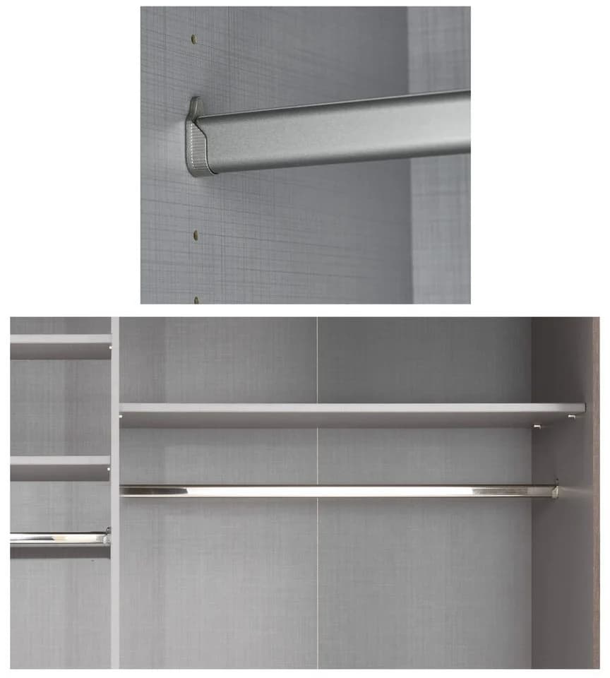 luma-home Schwebetürenschrank 22033 Weiß mit Glasfront und Spiegeltür - Bild 5
