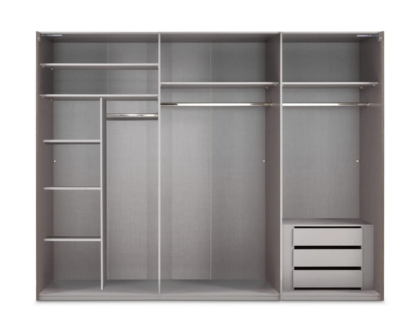 luma-home Schwebetürenschrank 22039 Weiß Glasfront Spiegel