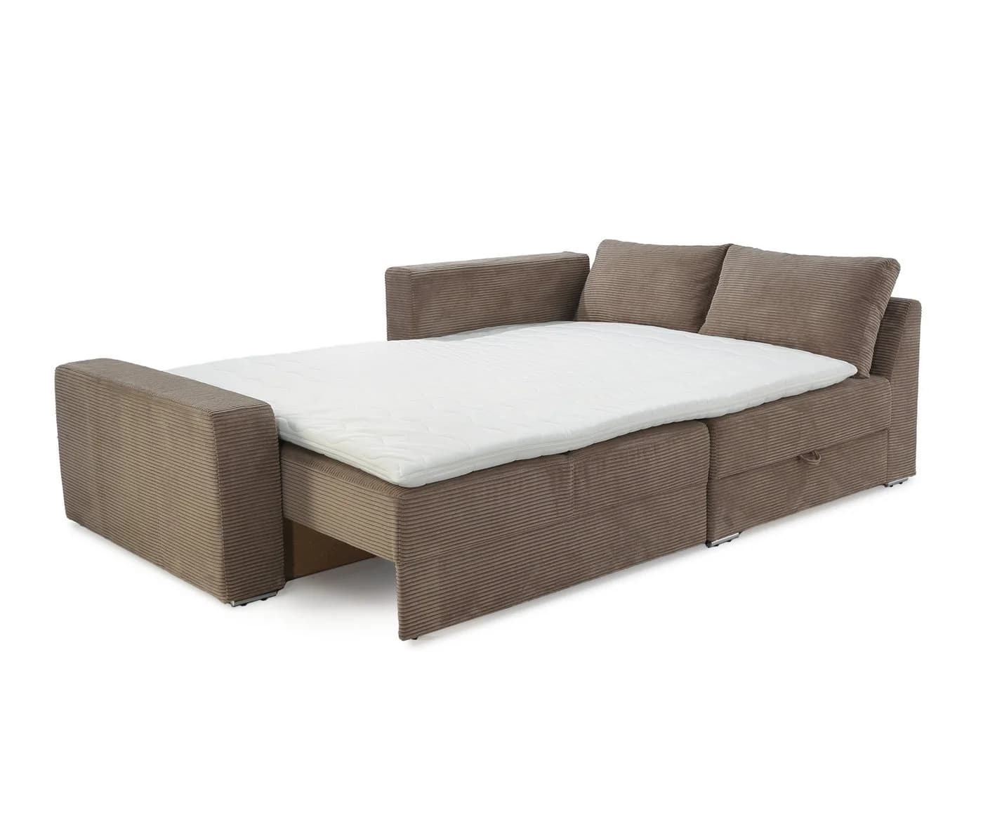 luma-home Ecksofa 15234 - Braun Taupe, Boxspring, 260x181x88 cm