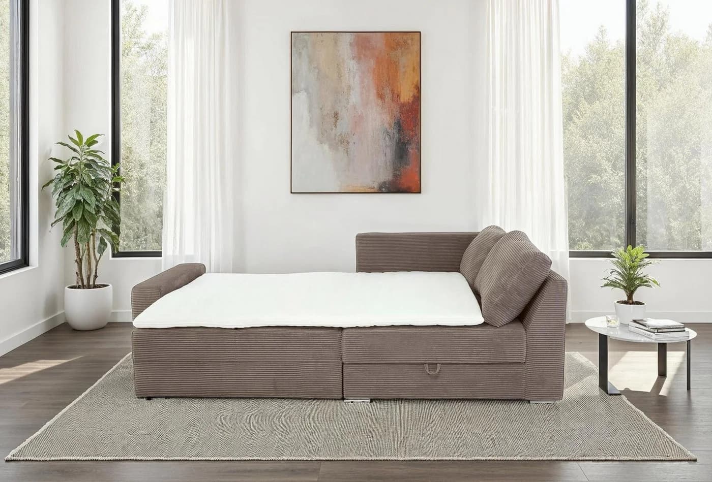 luma-home Ecksofa 15234 - Braun Taupe, Boxspring, 260x181x88 cm - Bild 5