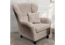 luma-home Ohrensessel mit Hocker und Zierkissen Taupe Cordstoff Bild 3