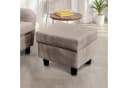 luma-home Ohrensessel mit Hocker und Zierkissen Taupe Cordstoff Bild 4