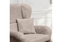 luma-home Ohrensessel mit Hocker und Zierkissen Taupe Cordstoff Bild 5