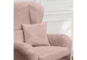 luma-home Ohrensessel mit Hocker und Kissen Cordstoff Rosa Bild 5