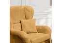 luma-home Ohrensessel 18022 mit Hocker und Zierkissen, Wellenunterfederung, Bezug Cordstoff in Gold Ockergelb Bild 5