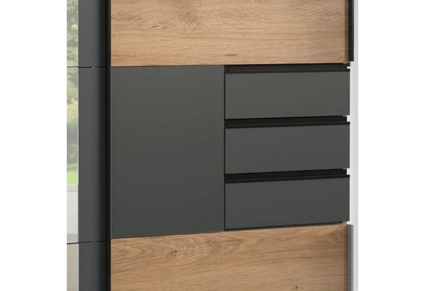 luma-home Schwebetürenschrank 22503 Eichendekor mit Grafit - Bild 4