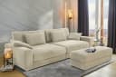 luma-home Polsterhocker Beige Grau Cord Bonellfederkern Bild 3