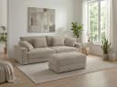 luma-home Polsterhocker Beige Grau Cord Bonellfederkern Bild 4