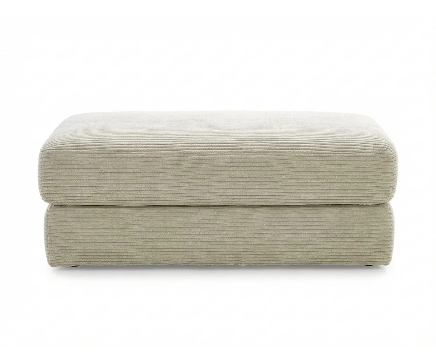 luma-home Polsterhocker Beige Grau Cord Bonellfederkern - Bild 5