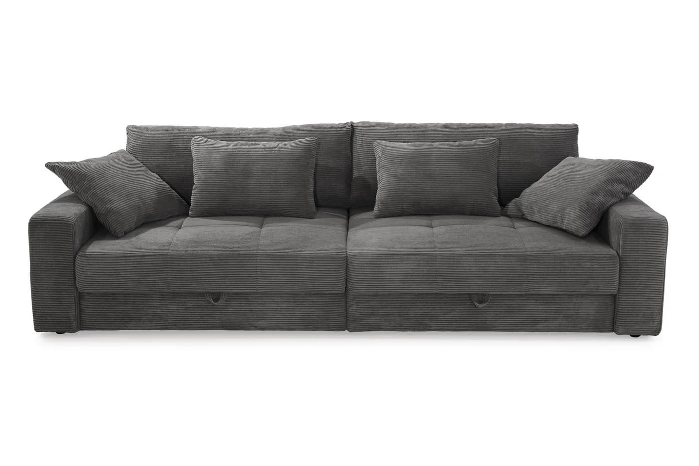 luma-home Big-Sofa 15261 Lounge Couch Dunkelgrau Cord - Bild 2