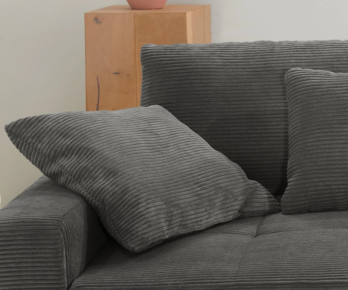 luma-home Big-Sofa 15261 Lounge Couch Dunkelgrau Cord - Bild 5