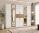 luma-home Drehtürenschrank Weiß mit Spiegeln und Schubkästen Bild 3