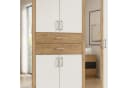 luma-home Drehtürenschrank Weiß mit Spiegeln und Schubkästen Bild 4