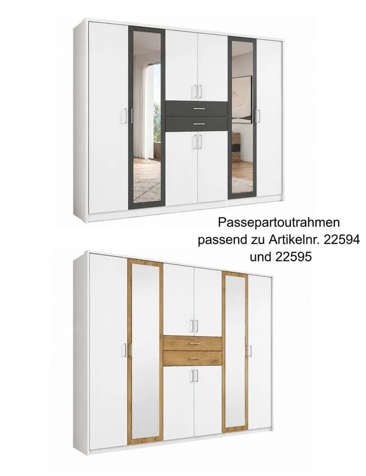 luma-home Passepartoutrahmen Weiß für Kleiderschrank 270 cm - Bild 3