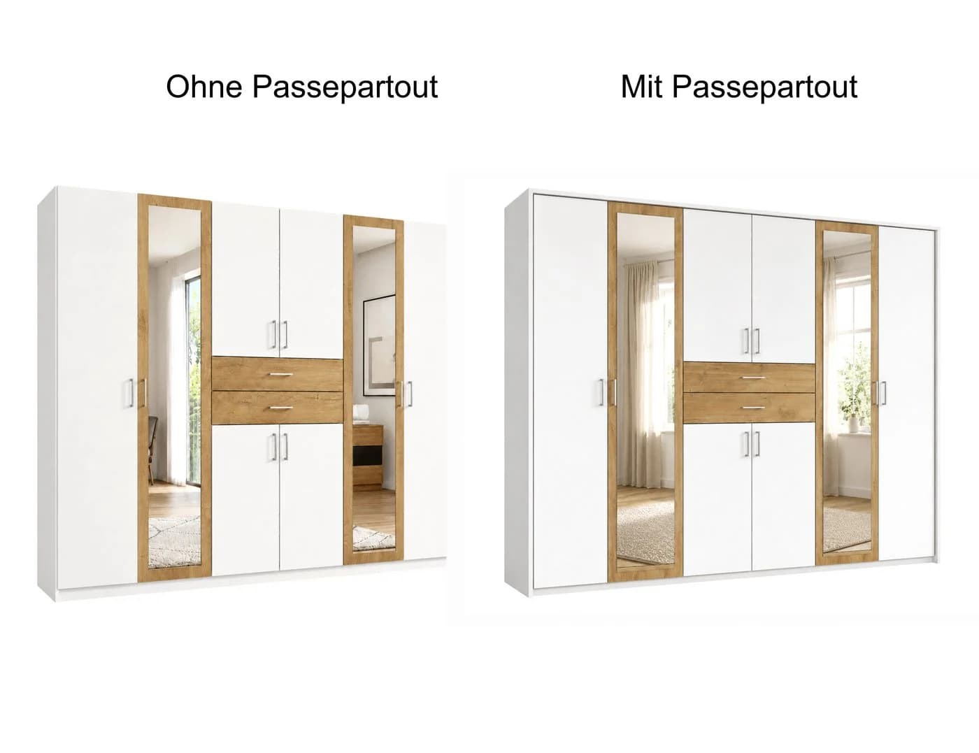 luma-home Passepartoutrahmen Weiß für Kleiderschrank 270 cm - Bild 4