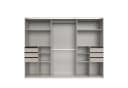 luma-home Schwebetürenschrank Sandgrau mit Spiegelfront und Schubladen Bild 1