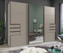 luma-home Schwebetürenschrank Sandgrau mit Spiegelfront und Schubladen Bild 3