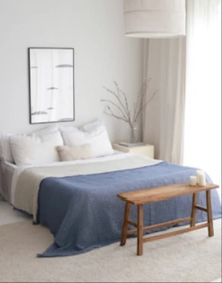 Sandiik Bio-Musselin Wohndecke Double Face Dunkelblau/Beige - Bild 2