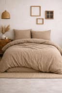 Sandiik Musselin Bettwäsche Warm Taupe 100% Biobaumwolle Made in Stuttgart Bild 2