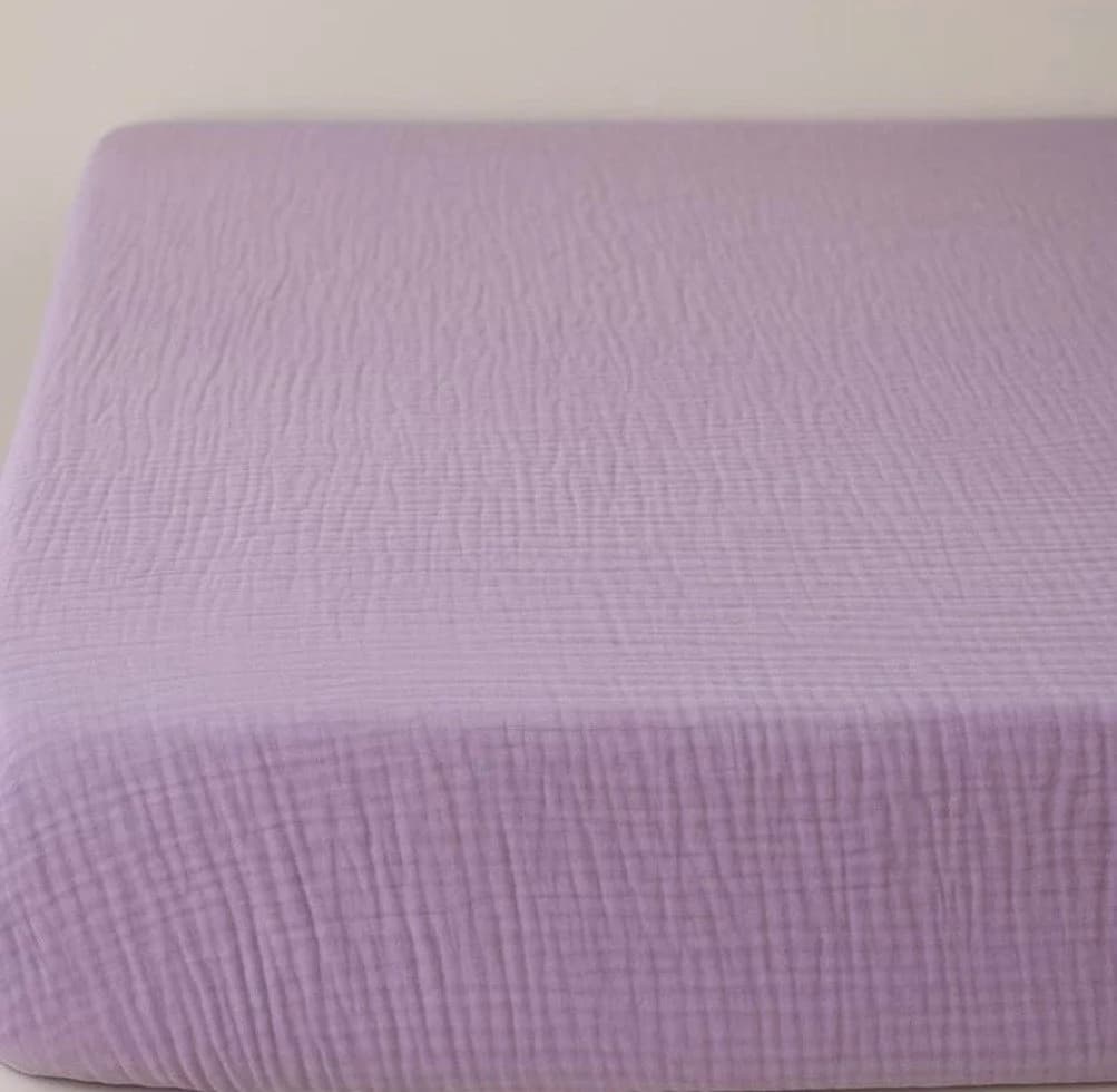 Sandiik Spannbettlaken Musselin Fuchsia Biobaumwolle