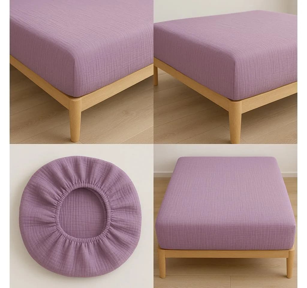 Sandiik Spannbettlaken Musselin Fuchsia Biobaumwolle - Bild 3