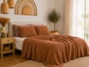 Sandiik Musselin Wohndecke Classic Braun Bio-Baumwolle Bild 1