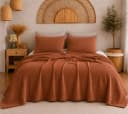 Sandiik Musselin Wohndecke Classic Braun Bio-Baumwolle Bild 2