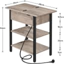 Hoobro Beistelltisch mit Ladestation und Flip-Top Schwarz Bild 3