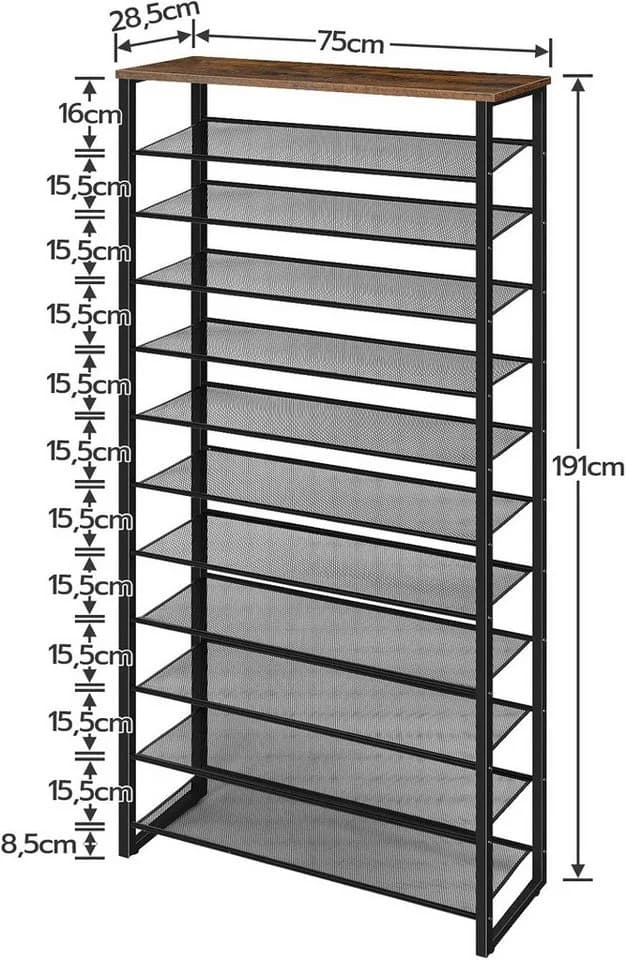 Hoobro Schuhregal 12-stöckig für 35-45 Paar Schuhe - Bild 3