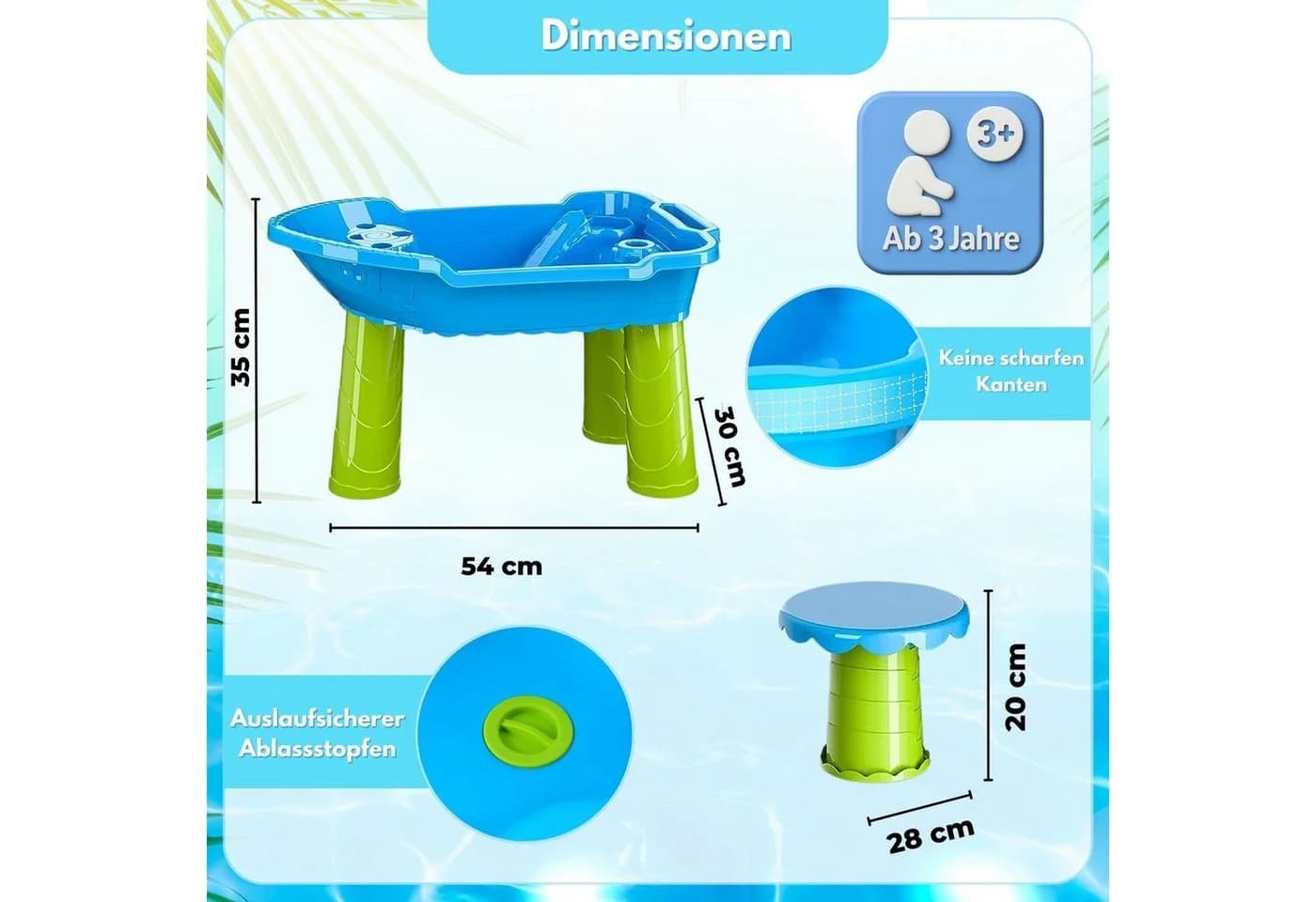 Coemo Wasserspieltisch NARIUS S 20-tlg. Sand- und Wasserspieltisch Bunt - Bild 5