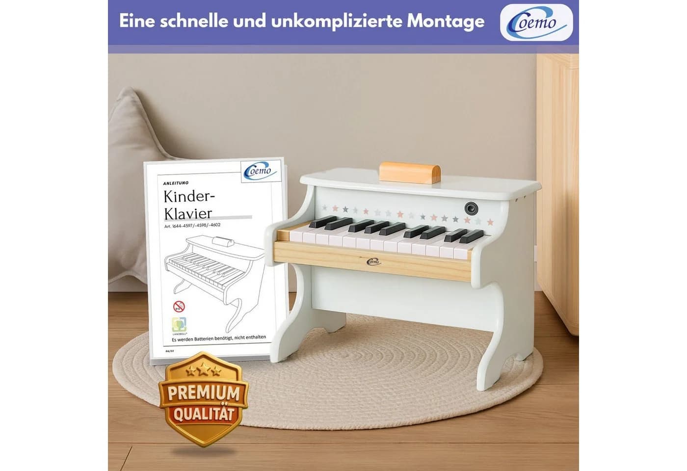 Coemo Kinderklavier Spielzeugklavier Weiß - Bild 5