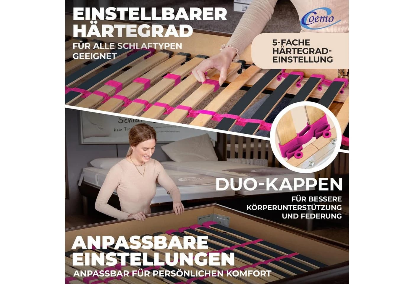 Coemo Lattenrost Pink Dream 7-Zonen Ergonomisch - Bild 3